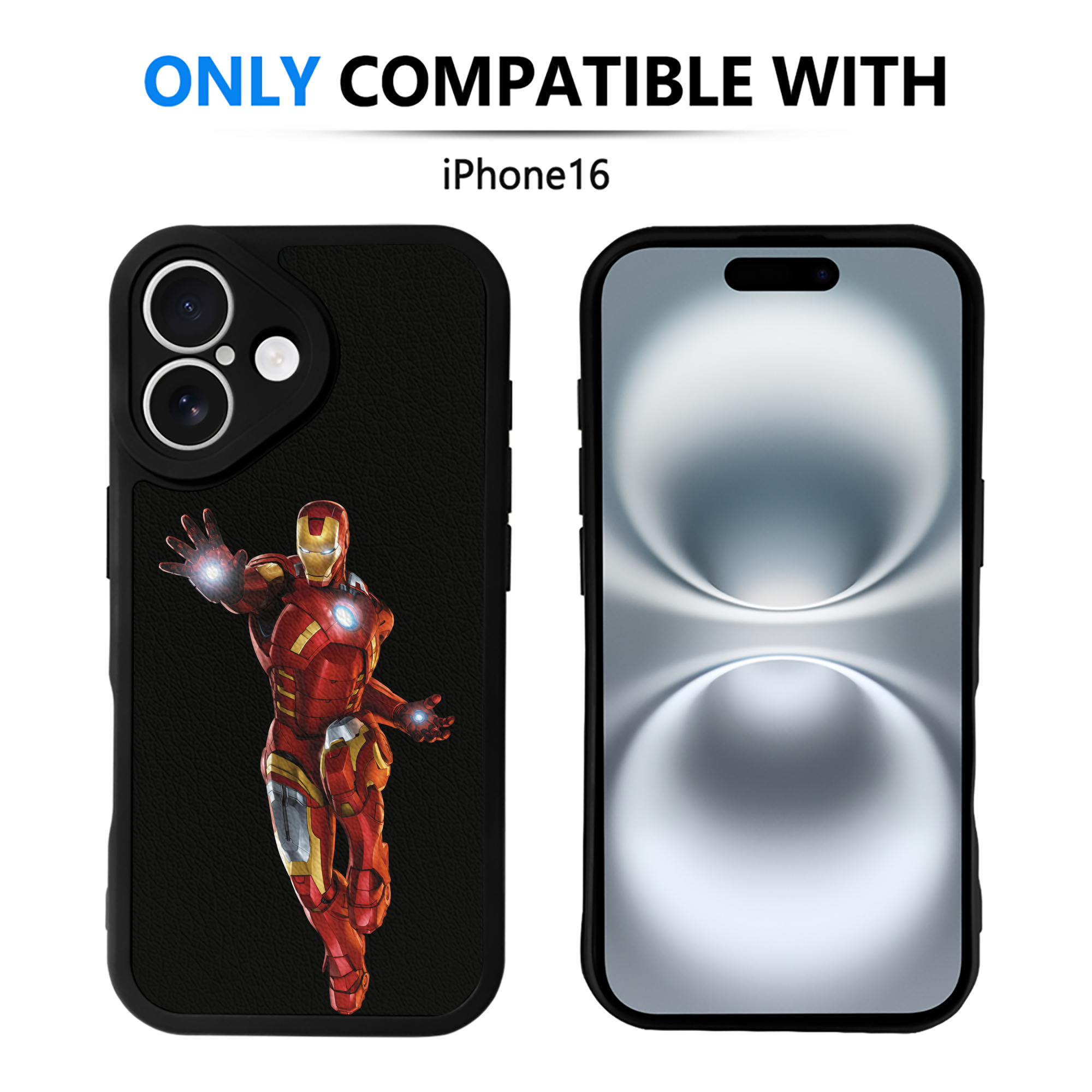 （画像用） アベンジャーズ The Avengers 【iPhone 16シリーズ対応】シリコンスマホケース（レザー調） 材質：シリコン